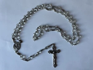 Sterlingsilber 925 ROSENKRANZ Credo Kristall INRI Rosenkranz Kruzifix Kreuz VINTAGE - Bild 1 von 5
