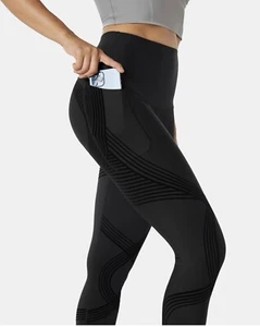Fanka 7/8 High Waisted Leggings with 2 Side Pockets - Black 4XL - Picture 1 of 6
