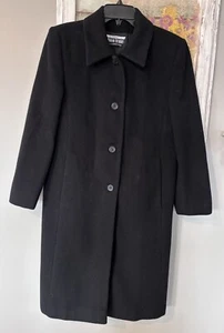 J.PERCY for MARVIN RICHARDS Black Wool/Cashmere Button Women's Long Coat Sz 6 - Bild 1 von 6