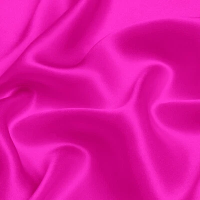 Hot Pink 100% Pure Mulberry Silk Fabric by the Yard 44" width 19 mm 6A Grade - Image 1 of 4