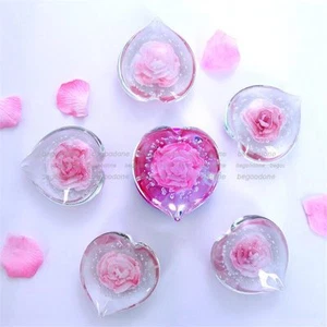 Handgefertigte Rose Blume Kunst Glas Forever Love Ornament rosa Geschenk für Freundin - Bild 1 von 8