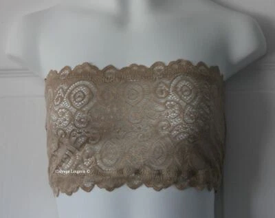 NWT FREE PEOPLE OB760921 "Seamless" Nylon / Lace Reversible Bandeau Bra, Beige - Image 1 of 4