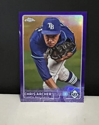 2015 Topps Chrome Purple Refractors #152 Chris Archer (Rays) /250 (1-24-100) - Image 1 of 2
