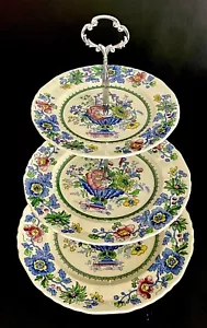 Vintage Mason’s Strathmore Blue Large 3-tiered Cake Stand, England - Picture 1 of 11