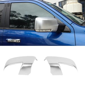 Silver Mirror Covers W/ Bottom Turn Signal Cutout For Dodge Ram 1500 2013-2018 - Picture 1 of 10