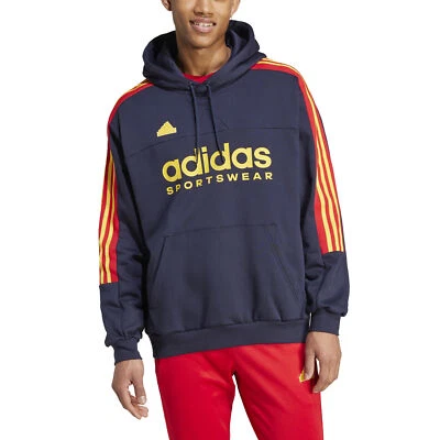 Adidas Felpa da Uomo con Cappuccio House Of Tiro Nations Pack Blu Codice IY45... - Immagine 1 di 4