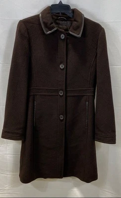 Coach Women's Brown Wool Blend Winter Overcoat Size M Casual Classic - Image 1 of 4