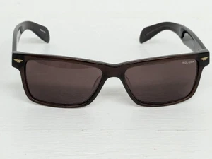  POLICE Dark Brown Square Frame Sunglasses (small) With Case Rare Made In Italy  - Picture 1 of 10