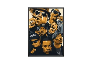 Rap Legends Poster Hip Hop Icons Collage Wall Art Music Fan Decor - Picture 1 of 1