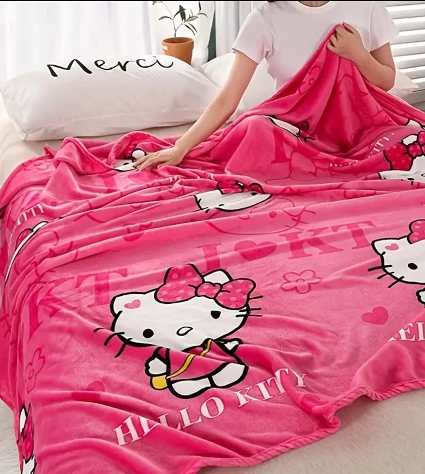 🎀💖 ¡Acurrucarse con dulzura! ¡La manta de personajes más linda de todos los tiempos! ✨🍬 Foto 1 de 1