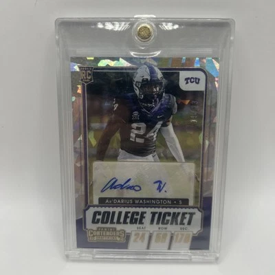 2021 Contenders Draft Picks AR’DARIUS WASHINGTON RC Cracked Ice Auto /23 RAVENS - Image 1 of 4
