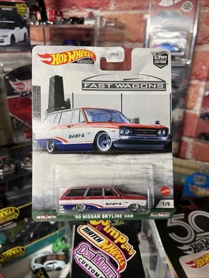 Hot Wheels 1969 Nissan Skyline Van Fast Wagons Car Culture Premium pilotos reais - Imagem 1 de 3