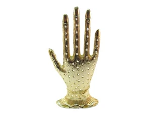 Soporte de exhibición de mano chapado en oro vintage para pendientes firmado Torino - Imagen 1 de 9