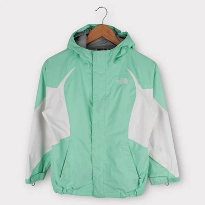 The North Face Girls Medium 10/12 Mint Green White Hooded Jacket Waterproof - Image 1 of 4