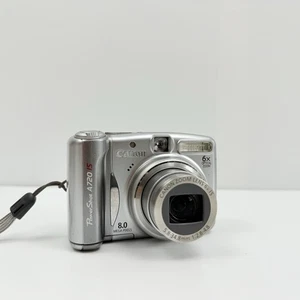 Canon Digital Camera Powershot A720 IS 8.0MP Silver Vintage Digicam Tested Retro - Picture 1 of 18