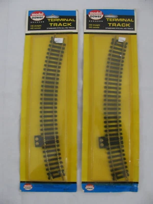 Model Power HO Standard 18" Radius Brass Rail Curved Terminal Track x2 #45 NOS - Image 1 of 4