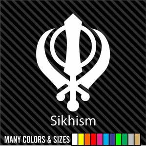 SIKHISM RELIGIOUS DECAL- Car Window Computer Decal Sticker - Sizes And Colors - Picture 1 of 15