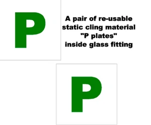 2 X UK Legal P Plates self adhesive re-usable static cling inside glass fitting - Picture 1 of 1