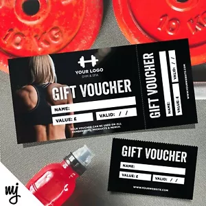 Custom Printed Gift Vouchers | Perforated | Gym Personal Trainer Muscle Fitness - Picture 1 of 1