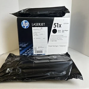 HP 51X Doppelpack schwarze Patrone Q7551XD für P3005 Original offene Verpackung versiegelte Wagen - Bild 1 von 15