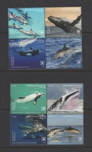 Tonga #1396-97 (2020 Whales set in 2 blocks of 4) VFMNH CV $141.50 - Picture 1 of 1