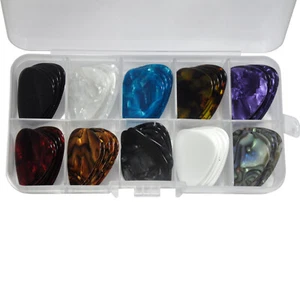 Selecciones de guitarra de celuloide extra pesadas de 1,4 mm 50 piezas púas colores mezclados con caja - Imagen 1 de 5
