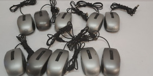 lot of 10 DELL USB K251D Silver/Black Optical 6 Button Scroll Wheel Mouse