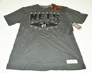 Mitchell & Ness Men T Shirt Brooklyn Nets Tailored Fit Logo Dark Gray Sz XL NWT - Picture 1 of 5