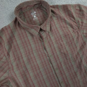 Mountain Hardwear Shirt Mens XL Plaid  Short Sleeve Button Up Hiking Outdoors - Picture 1 of 13