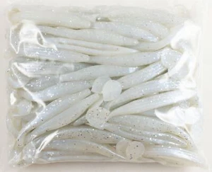 ZOOM SWIMMIN' SUPER FLUKE 100 PACK BULK 5" 116-325 BLUE PEARL SILVER GLTR DN1466 - Picture 1 of 3