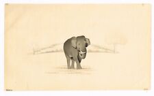 Hecho a Mano Animal Pintura Miniatura De Elefante Arte sobre Papel Natural Para