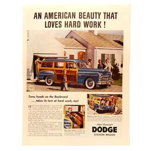 DODGE STATION WAGON 1947 COLOR ADVERTISEMENT - Picture 1 of 1
