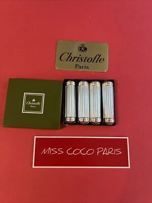 PORTE COUTEAU  4 CHRISTOFLE  FRANCE ARIA  MÉTAL  ARGENTÉ TRÈS BEL ÉTAT 7,5x2cm - Photo 1/4