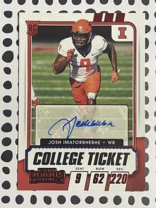 2021 Panini Contenders Draft College Ticket RED Auto #256 Josh Imatorbhebhe RC - Picture 1 of 2