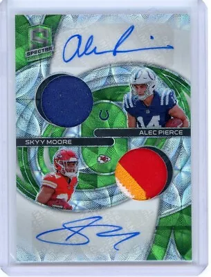 2022 Panini Spectra Dual Neon Green RPA RC Skyy Moore Alec Pierce Auto #d 24/30. - Image 1 of 2