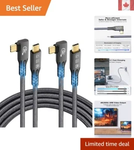 Câble Double 90° USB C 3.2 Gen2x2 - Chargeur 240W, Données 20Gbps, Support Vidéo 4K - Photo 1 sur 12