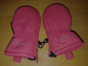COLUMBIA INFANT/TODDLER GIRL'S FLEECE-LINED HOT PINK ZIP MITTENS-YOUTH 0/S- NWOT - Picture 1 of 4