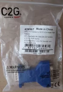 (EN) DVI Adattatore video maschio a VGA (HD15), C2G #26957 BLU - Foto 1 di 7