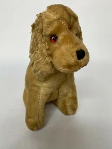 Vintage 60er Jahre Steiff Germany Cocker Spaniel sitzender Hund gelb Stofftier  - Bild 1 von 6