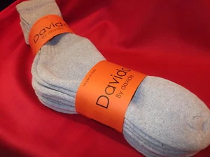 mens socks crew made in Italy 100% cotton 4 pair gray solid davido socks 10-13 - Picture 1 of 3