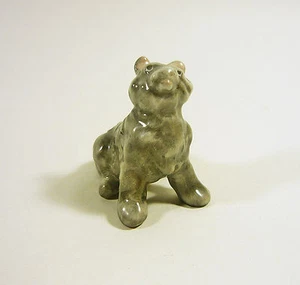 HEREND, BLACK PUMI DOG 2", MINIATURE HANDPAINTED PORCELAIN FIGURINE ! (I008) - Picture 1 of 8