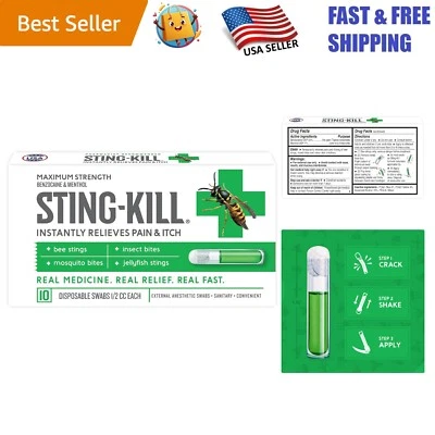 Anesthetic Swabs for Instant Pain + Itch Relief – 10-Count Outdoor Essential Foto 1 de 4