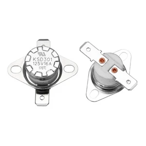 2 Pcs KSD301 Thermostat 170°C/338°F N.C Snap Disc Temperature Switch Ceramic - Picture 1 of 4