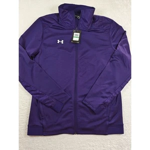 Under Armour Full Zip Polyester Jacket Men's Size L Loose Fit Purple Zip Pockets - Picture 1 of 10