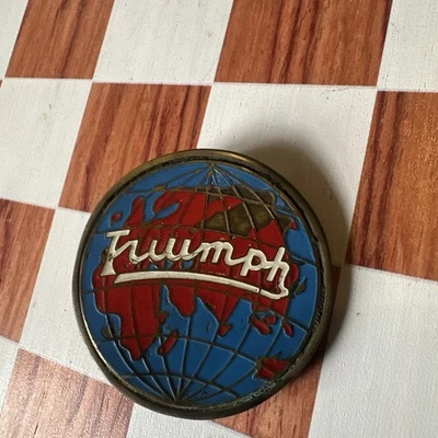 RARO De Colección Años 70 Triumph Moto Guante Logo Latón Cinturón Hebilla Motociclista Foto 1 de 3