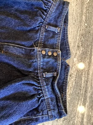 Jeans ZENA 32x29 lavagem escura cintura alta plissado EUA costas nuas vintage anos 80 - Imagem 1 de 4