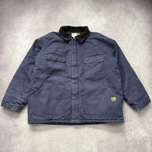 Vintage WearGuard Arctic Jacket Size XL Blue Workwear Quilted Lined Canvas Coat - Picture 1 of 18