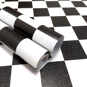 17.7''x197'' Black and White Peel and Stick Wallpaper Self Adhesive Removable... - Picture 1 of 8