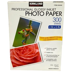 Papel fotográfico brillante profesional Kirkland 300 hojas 4" x 6" 4x6 NUEVO EN CAJA - Imagen 1 de 4
