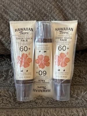 Hawaiian Tropic Sheer Touch Face Sunscreen Lotion, 60+ SPF, 2.5 fl oz 3 TUBES!! - Image 1 of 4